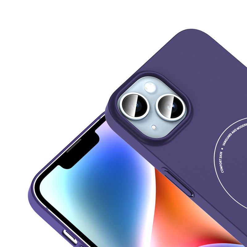 Apple iPhone 13 Kılıf M-Safe Şarj Özellikli Kamera Korumalı Zore Elio Sert PC Kapak - 23