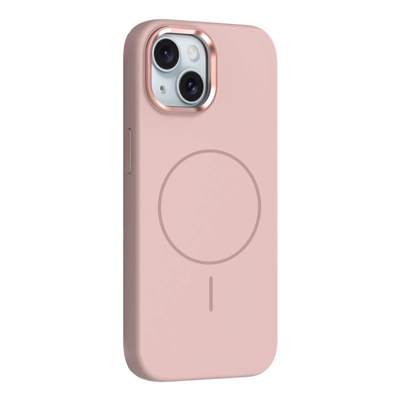 Apple iPhone 13 Kılıf M-Safe Şarj Özellikli Metal Kamera Çerçeveli Zore Edi Silikon Kapak - 3