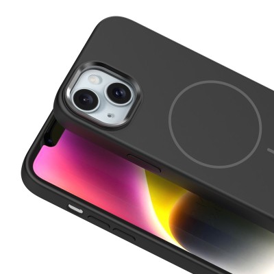 Apple iPhone 13 Kılıf M-Safe Şarj Özellikli Metal Kamera Çerçeveli Zore Edi Silikon Kapak - 16