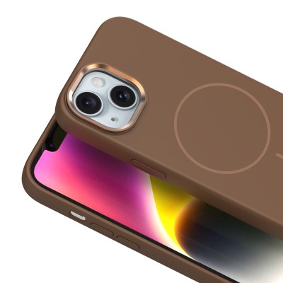 Apple iPhone 13 Kılıf M-Safe Şarj Özellikli Metal Kamera Çerçeveli Zore Edi Silikon Kapak - 19