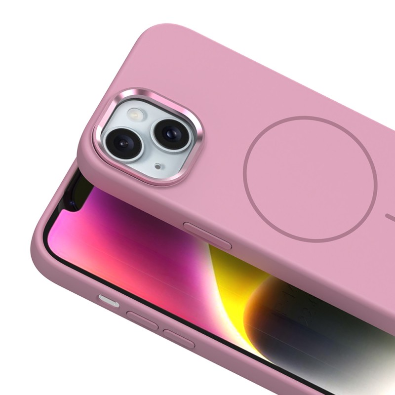 Apple iPhone 13 Kılıf M-Safe Şarj Özellikli Metal Kamera Çerçeveli Zore Edi Silikon Kapak - 14
