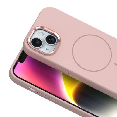 Apple iPhone 13 Kılıf M-Safe Şarj Özellikli Metal Kamera Çerçeveli Zore Edi Silikon Kapak - 13