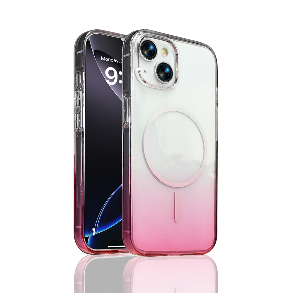 iPhone 13 Kılıf M-Safe Şarj Özellikli Zore Septik Silikon Kapak - Pembe