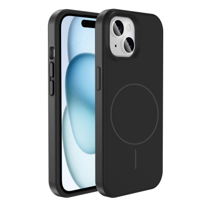 Apple iPhone 13 Kılıf M-safe Şarj Özellikli Sıvı Teknolojili Silinebilir Sert Zore Kivi Kapak - Zore