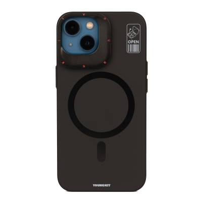 Apple iPhone 13 Kılıf M-safe Şarj Özellikli Standlı YoungKit Hermit Bracket Serisi Kapak - Youngkit