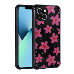 Apple iPhone 13 Kılıf Simli Desenli Kamera Korumalı Parlak Zore Popy Kapak - Zore