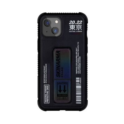 Apple iPhone 13 Kılıf Skinarma Holografik Tasarımlı Standlı Deri Görünümlü Kira Kodo Kapak - Skinarma