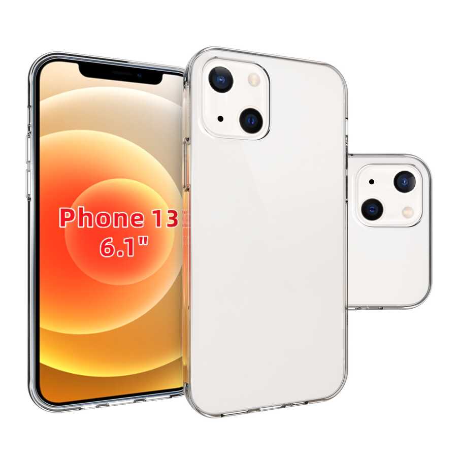 Apple iPhone 13 Kılıf Zore Süper Silikon Kapak - Renksiz