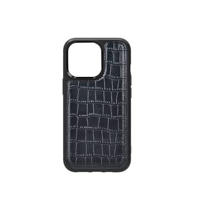 Apple iPhone 13 Mini Case Wiwu Croco Pattern Calfskin Original Leather Cover - Wiwu