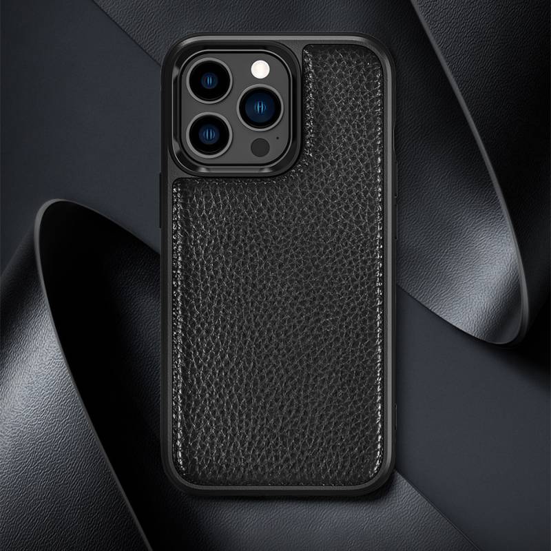 Apple iPhone 13 Mini Kılıf Wiwu Genuine Leather Plastic Calfskin Orjinal Deri Kapak - 6