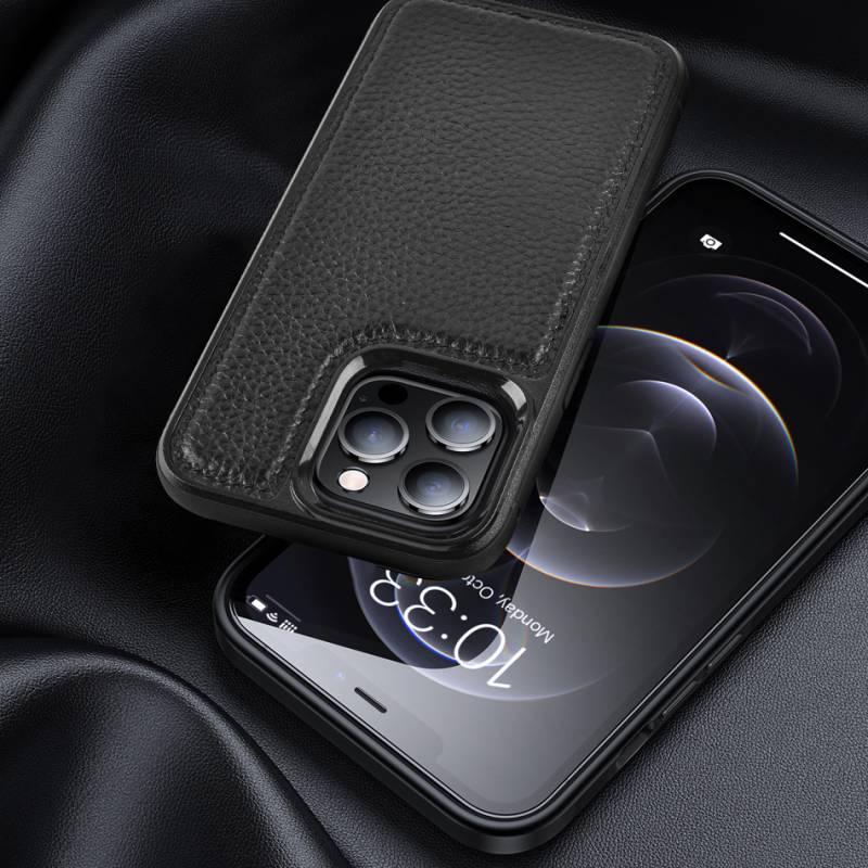 Apple iPhone 13 Mini Kılıf Wiwu Genuine Leather Plastic Calfskin Orjinal Deri Kapak - 7