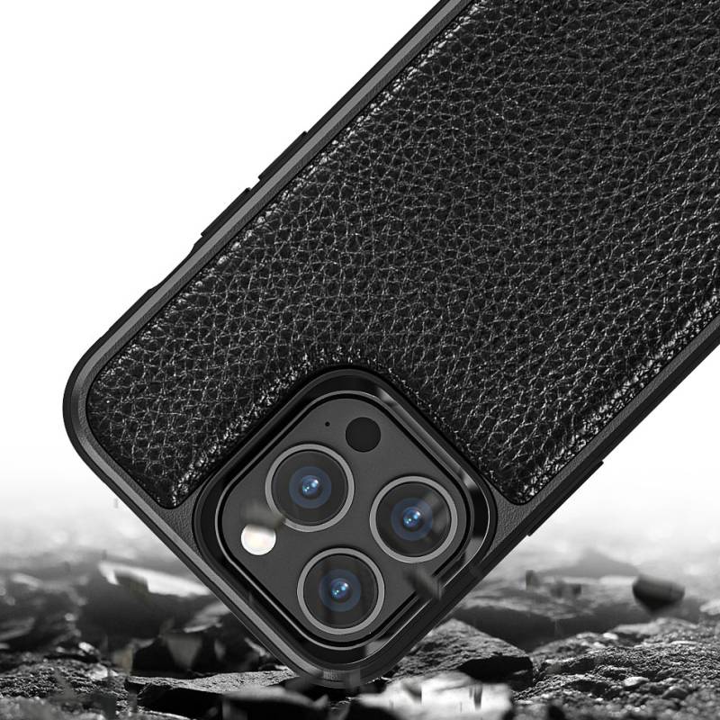 Apple iPhone 13 Mini Kılıf Wiwu Genuine Leather Plastic Calfskin Orjinal Deri Kapak - 12