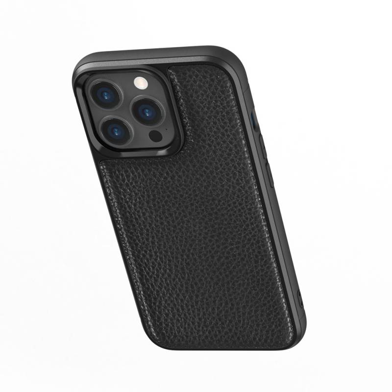 Apple iPhone 13 Mini Kılıf Wiwu Genuine Leather Plastic Calfskin Orjinal Deri Kapak - 13