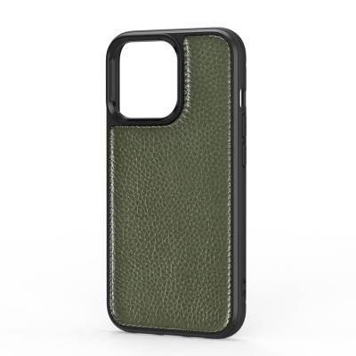 Apple iPhone 13 Mini Kılıf Wiwu Genuine Leather Plastic Calfskin Orjinal Deri Kapak - 15