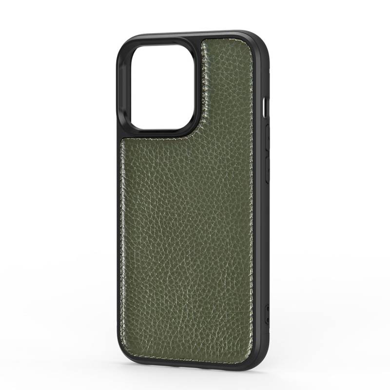 Apple iPhone 13 Mini Kılıf Wiwu Genuine Leather Plastic Calfskin Orjinal Deri Kapak - 15