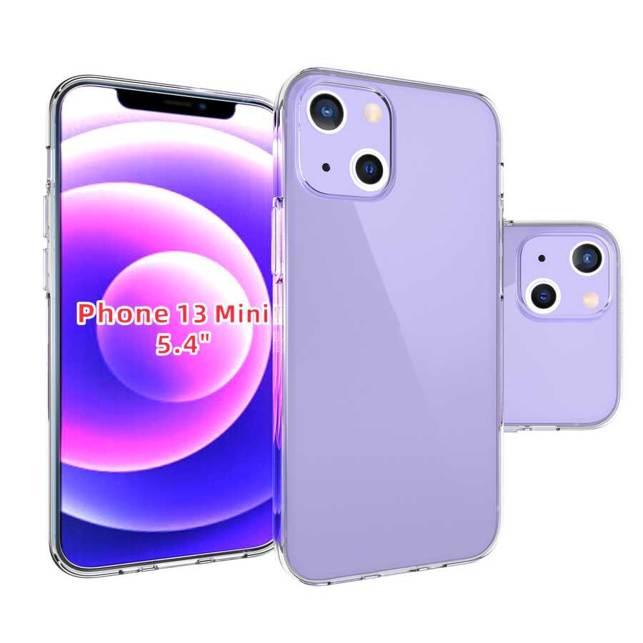 Apple iPhone 13 Mini Kılıf Zore Süper Silikon Kapak - Renksiz