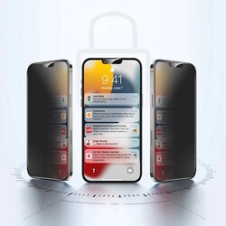 Apple iPhone 13 Pro Hayalet Ekran Koruyucu Davin Privacy Seramik Ekran Filmi - Thumbnail