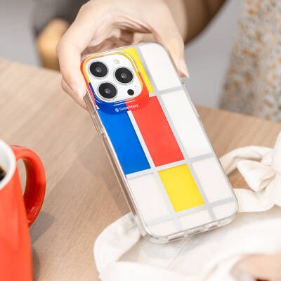 Apple iPhone 13 Pro Kılıf Çift IMD Baskılı Lisanslı Switcheasy Artist Mondrian Kapak - 10
