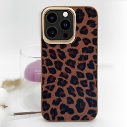 Apple iPhone 13 Pro Kılıf Kajsa Glamorous Serisi Leopard Combo Kapak - 9
