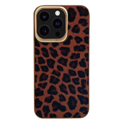 Apple iPhone 13 Pro Kılıf Kajsa Glamorous Serisi Leopard Combo Kapak