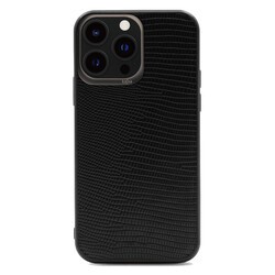 Apple iPhone 13 Pro Kılıf Kajsa Preppie Collection Pu Deri Kapak Siyah