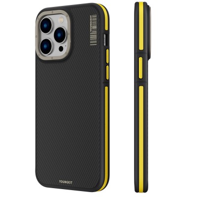 Apple iPhone 13 Pro Kılıf M-safe Şarj Özellikli YoungKit 600D Kevlar Kapak - Youngkit