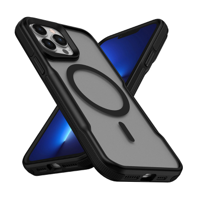 Apple iPhone 13 Pro Kılıf M-safe Şarj Özellikli Renkli Kenar Airbag Şeritli Zore Lamer Kapak - Zore