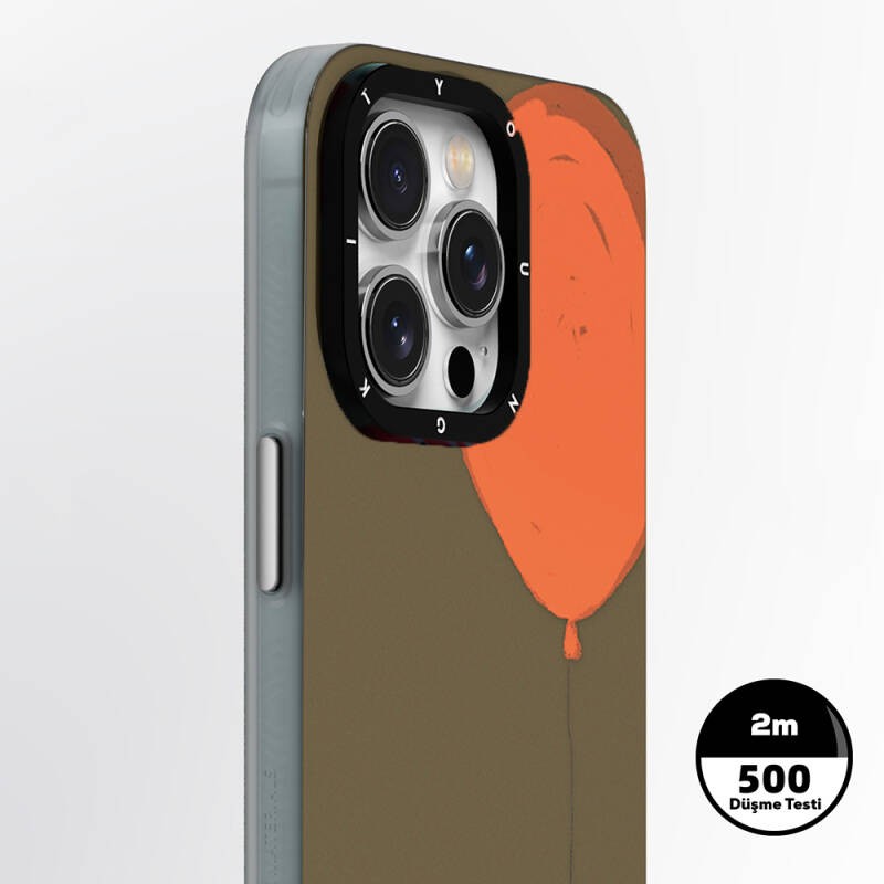 Apple iPhone 13 Pro Kılıf M-safe Şarj Özellikli Youngkit Orange Serisi Flying Balloon Kapak - 2