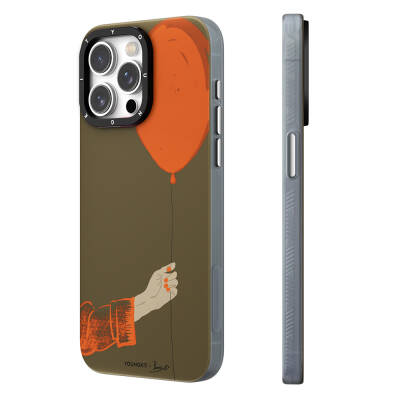 Apple iPhone 13 Pro Kılıf M-safe Şarj Özellikli Youngkit Orange Serisi Flying Balloon Kapak - Youngkit
