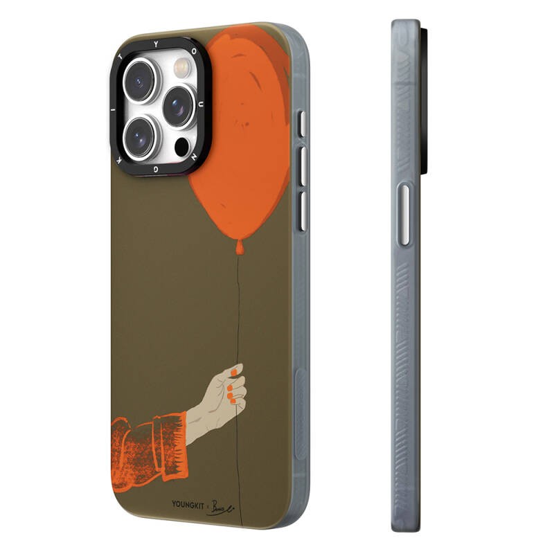 Apple iPhone 13 Pro Kılıf M-safe Şarj Özellikli Youngkit Orange Serisi Flying Balloon Kapak - 1