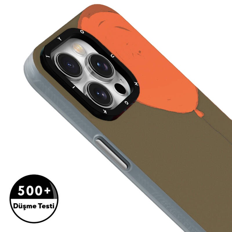 Apple iPhone 13 Pro Kılıf M-safe Şarj Özellikli Youngkit Orange Serisi Flying Balloon Kapak - 4