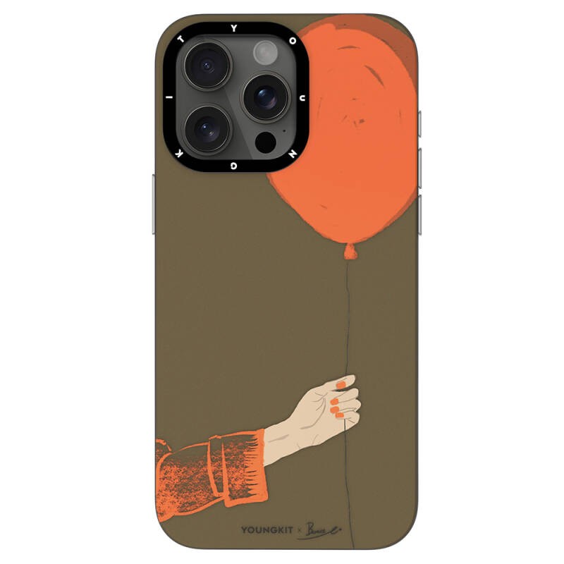 Apple iPhone 13 Pro Kılıf M-safe Şarj Özellikli Youngkit Orange Serisi Flying Balloon Kapak - 6