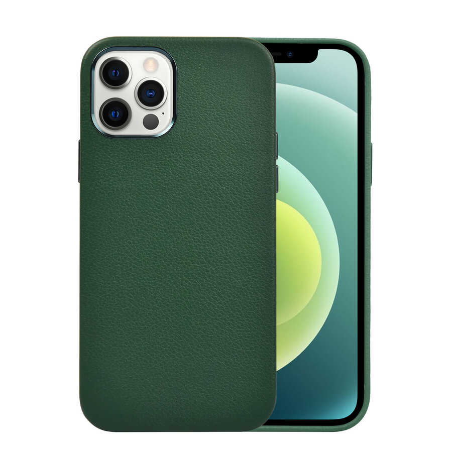 Apple iPhone 13 Pro Kılıf Wiwu Calfskin Kapak - Yeşil