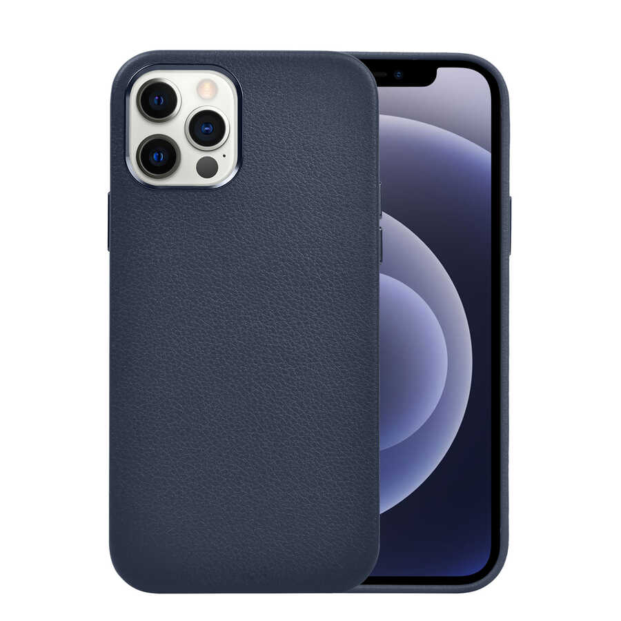 Apple iPhone 13 Pro Kılıf Wiwu Calfskin Kapak - Lacivert