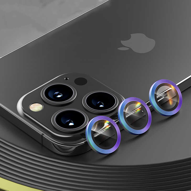 Apple iPhone 13 Pro Max Benks New KR Kamera Lens Koruyucu - Colorful