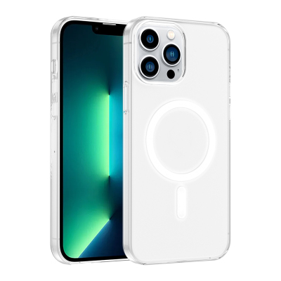 Apple iPhone 13 Pro Max Case with IC Chip, Zore Wireless Charging, Transparent Original Cover - Zore
