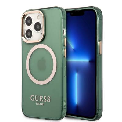 Apple iPhone 13 Pro Max Kılıf GUESS M-safe Şarj Özellikli Airbagli Dizayn Kapak - Guess