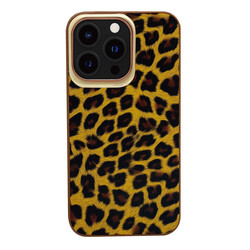 Apple iPhone 13 Pro Max Kılıf Kajsa Glamorous Serisi Leopard Combo Kapak - Kajsa