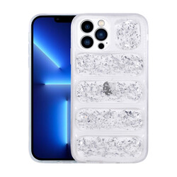 Apple iPhone 13 Pro Max Kılıf Kamera Korumalı Simli Airbag'li Zore Dalga Kapak - Zore