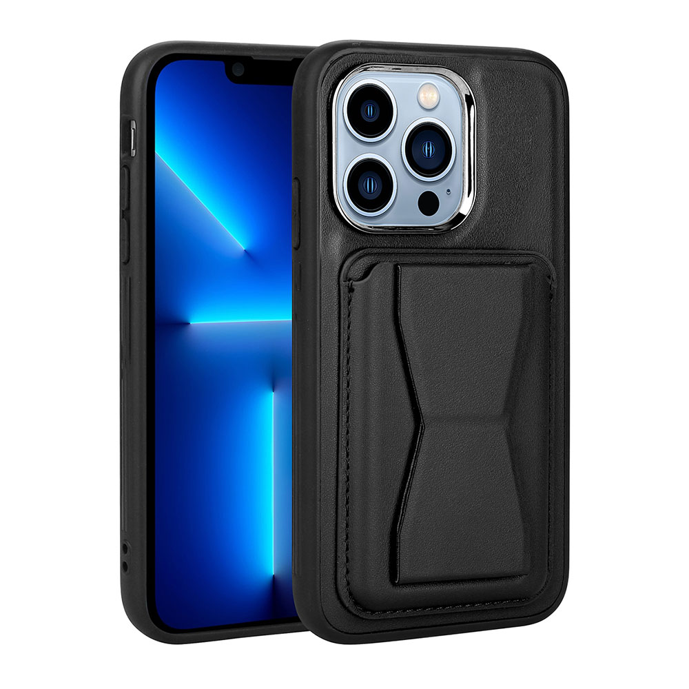 Apple iPhone 13 Pro Max Kılıf Kartlıklı Standlı Pu Deri Zore Memo