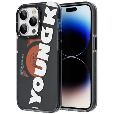 Apple iPhone 13 Pro Max Kılıf M-safe Şarj Özellikli Youngkit Binfen Serisi Yazı Temalı Kapak - Youngkit