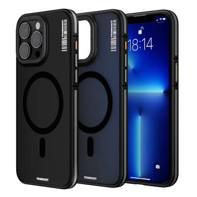 Apple iPhone 13 Pro Max Kılıf M-safe Şarj Özellikli Youngkit Rock Sand Serisi Kapak - Youngkit