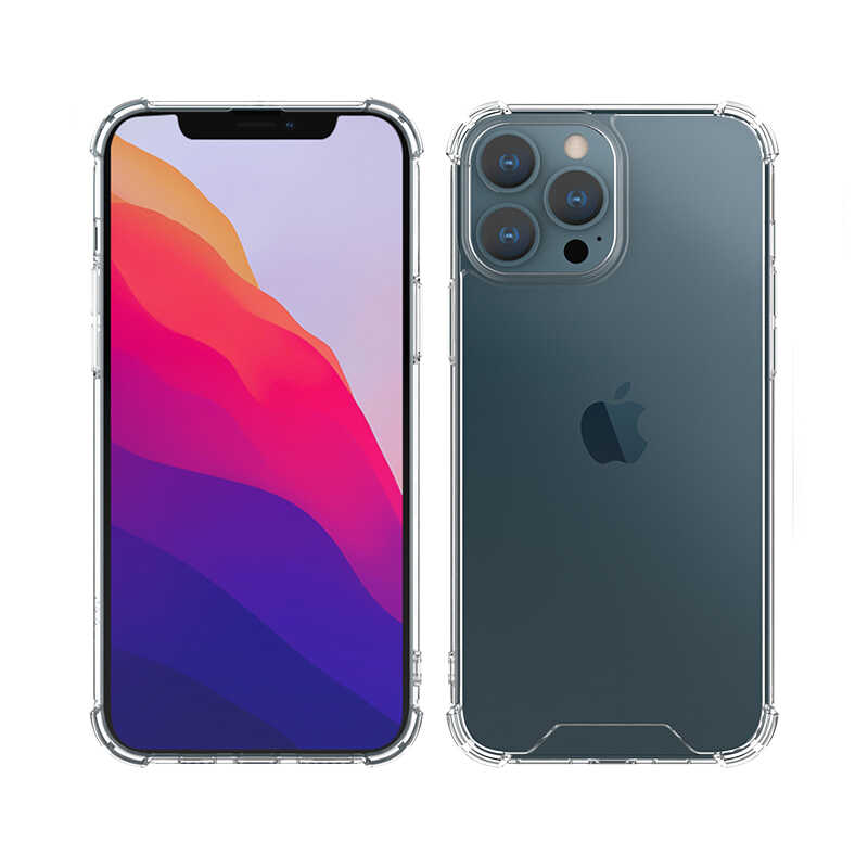 Apple iPhone 13 Pro Max Kılıf Zore Kamera Korumalı Nitro Anti Shock Silikon - Renksiz