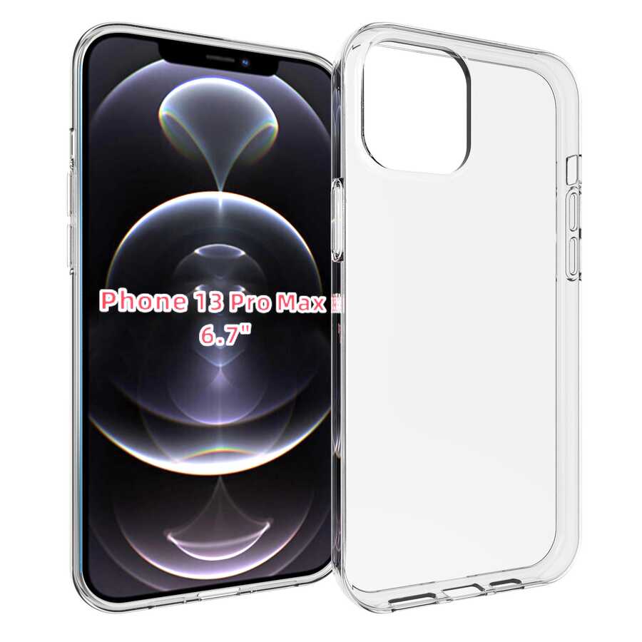 Apple iPhone 13 Pro Max Kılıf Zore Süper Silikon Kapak - Renksiz