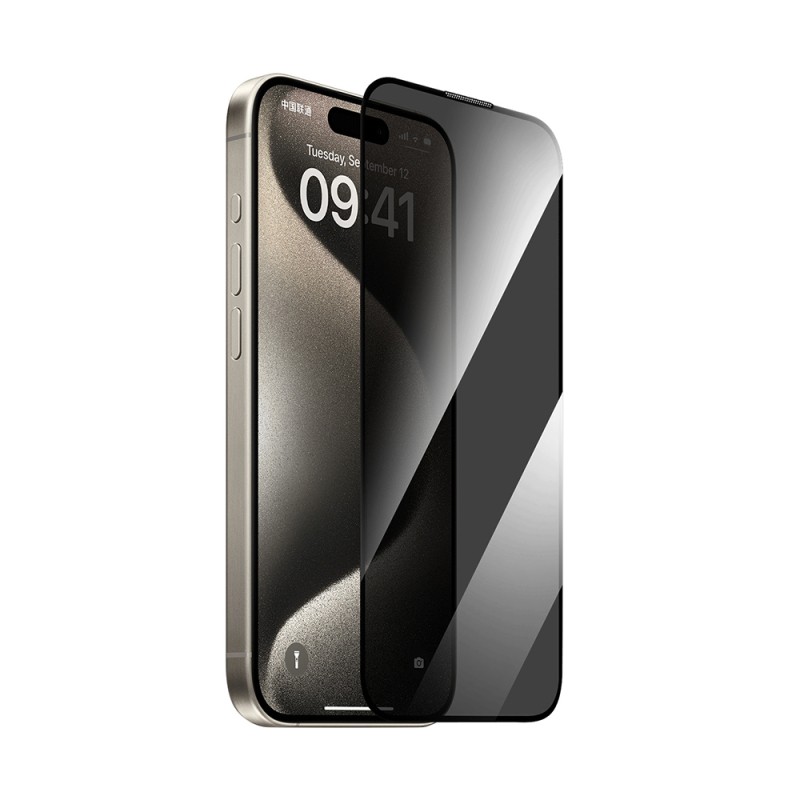 Apple iPhone 13 Pro Max Wiwu GT-011 Anti-Bakteriyel Özellikli Polimer Oleofobik Kaplama Temperli Privacy Cam Ekran Koruyucu - 3