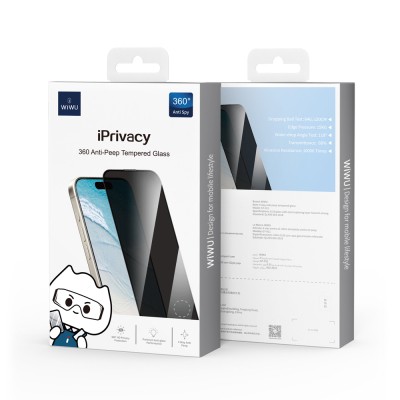 Apple iPhone 13 Pro Max Wiwu GT-011 Antibacterial Polymer Oleophobic Coating Tempered Privacy Glass Screen Protector - 7