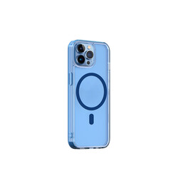 Apple iPhone 13 Pro Max Wiwu Magsafe Şarj Özellikli Lens Korumalı Şeffaf Silikon Kapak - Thumbnail