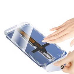 Apple iPhone 13 Pro Max Zore Süper Fast Anti-Dust Toz Önleyici Temperli Ekran Koruyucu - Thumbnail