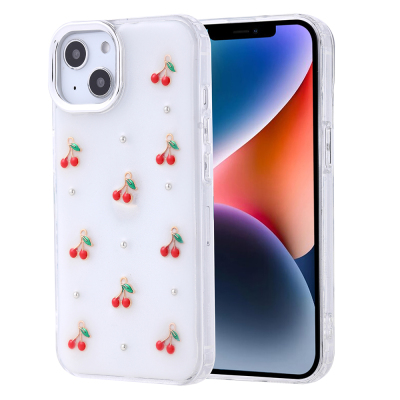 Apple iPhone 14 Case Airbag Design Glitter Transparent Zore Kutup Cover - Zore