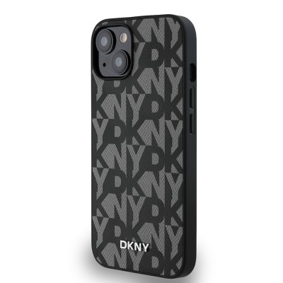 Apple iPhone 14 Case DKNY Original Licensed Magsafe Charging Feature 3D Written Grid Pattern Cover - 4